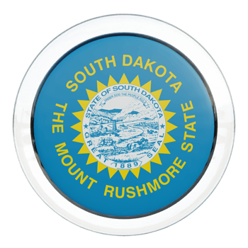 South Dakota 3d textured glossy circle flag png