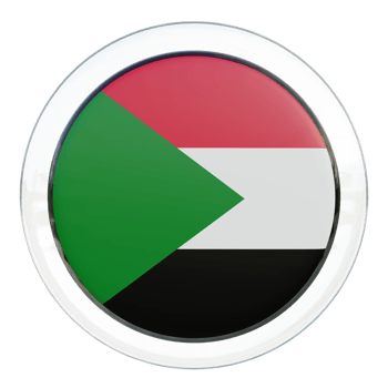 Sudan 3d textured glossy circle flag png