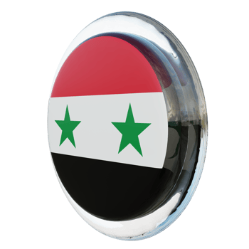 Syria Right View 3d textured glossy circle flag png