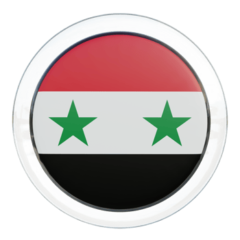 Syria 3d textured glossy circle flag png