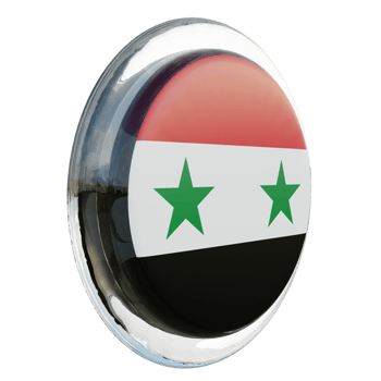 Syria Left View 3d textured glossy circle flag png
