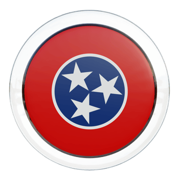 Tennessee 3d textured glossy circle flag png