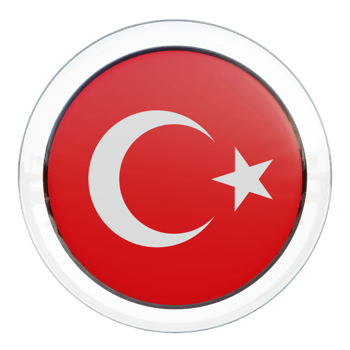Turkey 3d textured glossy circle flag png