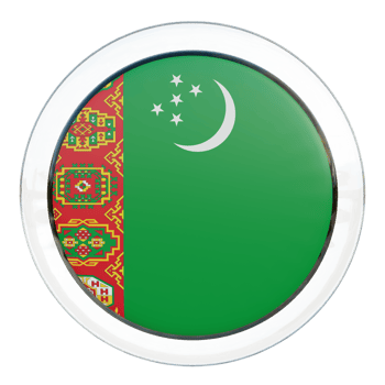 Turkmenistan 3d textured glossy circle flag png