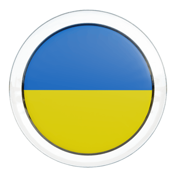 Ukraine 3d textured glossy circle flag png