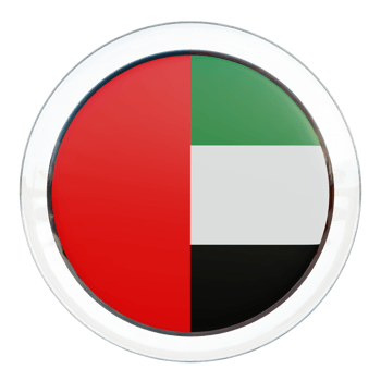 United Arab Emirates 3d textured glossy circle flag png