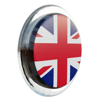 United Kingdom Left View 3d textured glossy circle flag png
