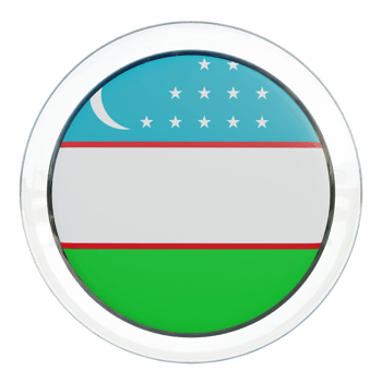 Uzbekistan 3d textured glossy circle flag png