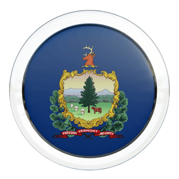 Vermont 3d textured glossy circle flag png