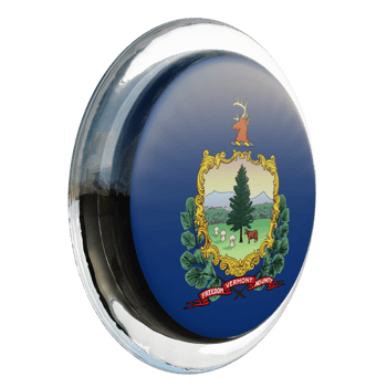 Vermont Left View 3d textured glossy circle flag png