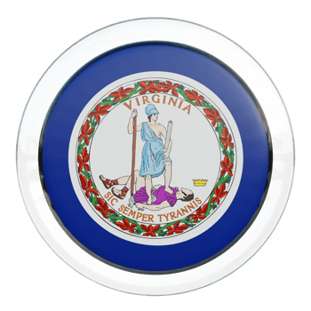 Virginia 3d textured glossy circle flag png
