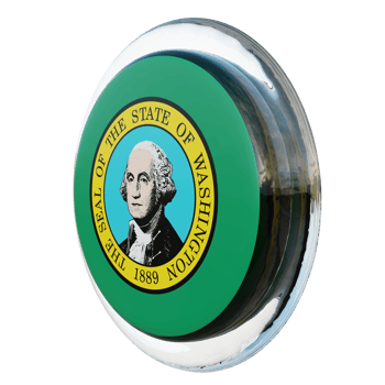 Washington Right View 3d textured glossy circle flag png