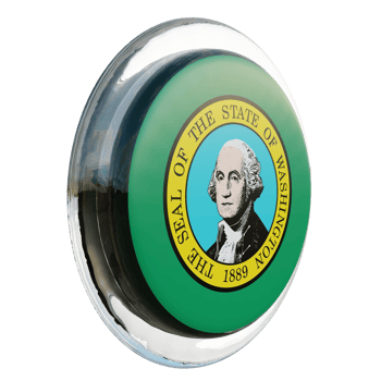 Washington Left View 3d textured glossy circle flag png