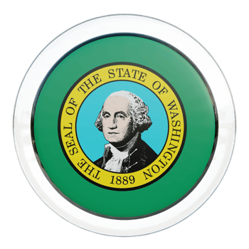Washington 3d textured glossy circle flag png