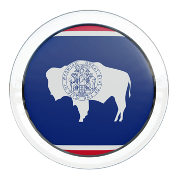 Wyoming 3d textured glossy circle flag png
