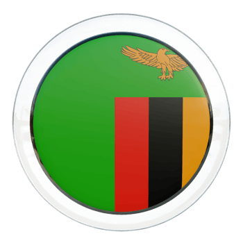 Zambia 3d textured glossy circle flag png