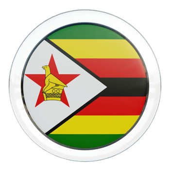 Zimbabwe 3d textured glossy circle flag png