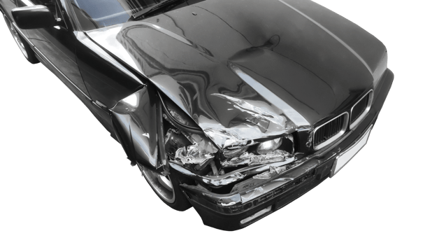 Car crash accident isolated on transparent background. Broken headlight. png