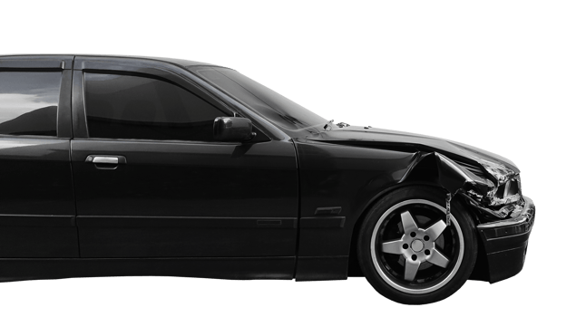 Car crash accident isolated on transparent background. Broken headlight. png