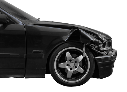 Car crash accident isolated on transparent background. Broken headlight. png