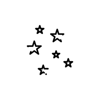 Stars, Night Dotted Line Icon Vector Illustration Logo Template. Suitable For Many Purposes.