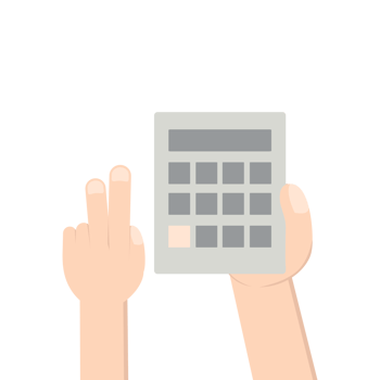 Hand Holding Calculator png