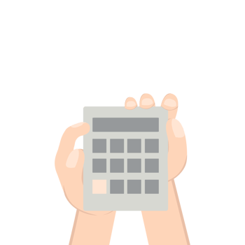 Hand Holding Calculator png