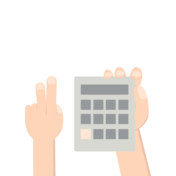 Hand Holding Calculator png