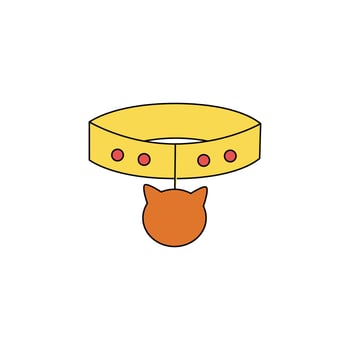 Vector illustration of cat collar on white background.