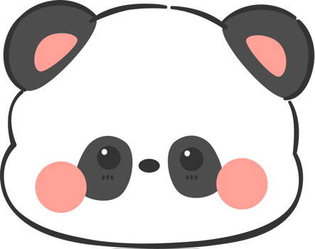 cute panda bear head cartoon element png