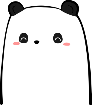 Cute panda cartoon flat illustration png