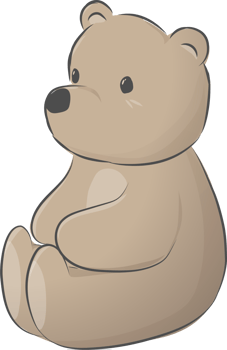 Cute bear cartoon flat illustration png