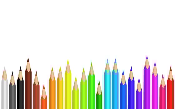 pencil colors isolated on white background vector