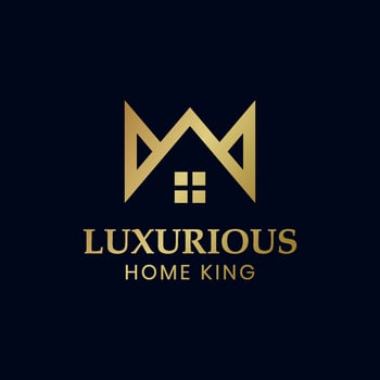 king or queen house with crown Premium Elegant Luxury logo design for real estate building apartment vector symbol icon design