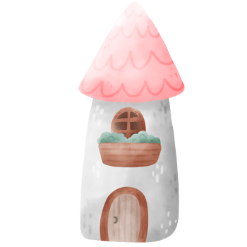 Watercolor gnome house png