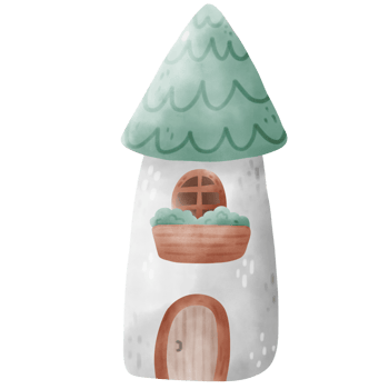 Watercolor gnome house png