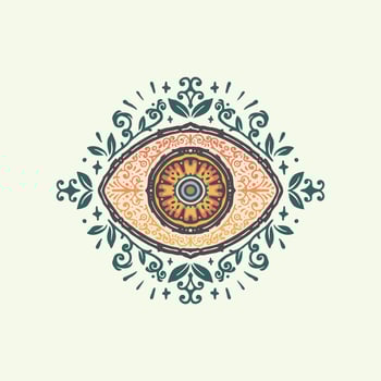 The garden eye vintage luxury illustration vector