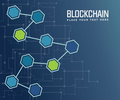 Blockchain technology background. Modern futuristic geometric hexagon blue background. vector