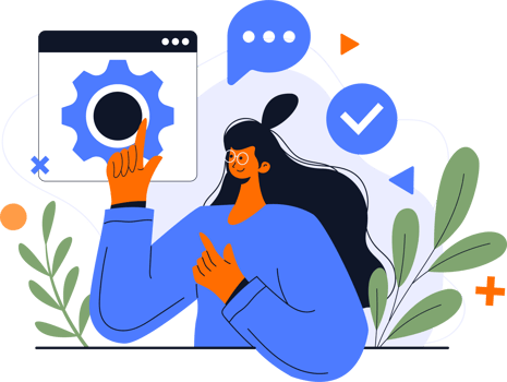 Business concept illustration. Woman pointing up. women taking part in business activities png