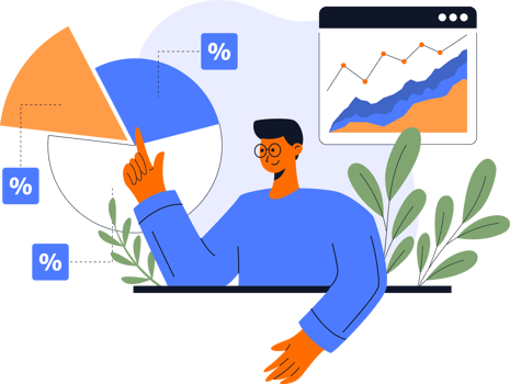Data analysis concept illustration. Flat vector design statistical and Data analysis for business finance investment concept. taking part in business activities png