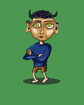 Demon cartoon Illustration vector