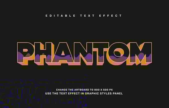 Phantom of opera editable text effect template vector