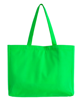 green fabric bag isolated with clipping path for mockup png