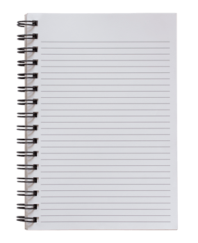 blank spiral notebook isolated with clipping path for mockup png
