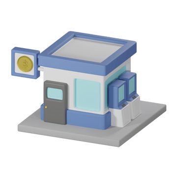 3D Isometric Bank png