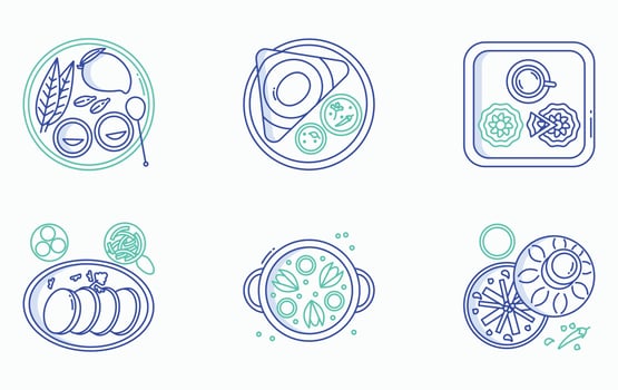 Restaurant food and Fine dining icon set vector