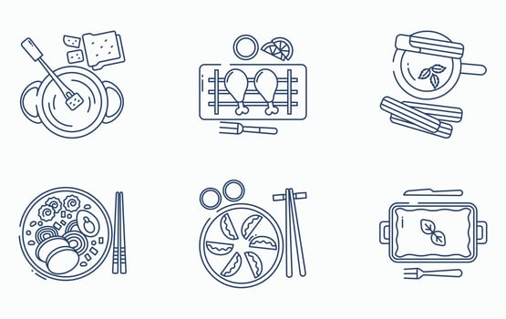 Restaurant food and Fine dining icon set vector