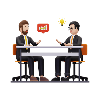 3d business partnership illustration png