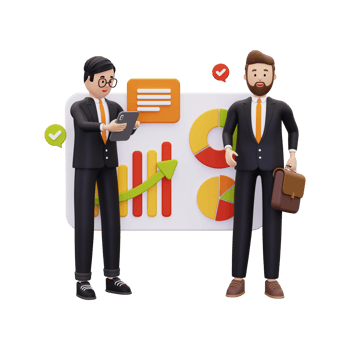 3d business partnership illustration png