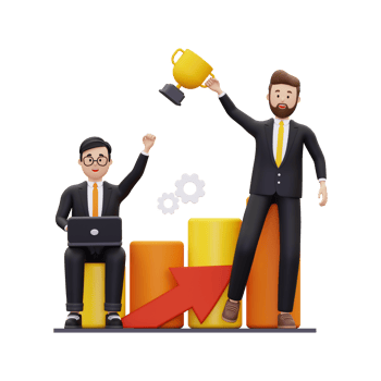 3d successful business partner illustration png